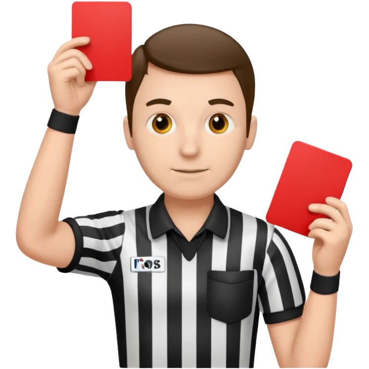 Referee with red card emoji