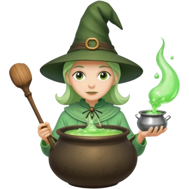 green witch cooking potion emoji