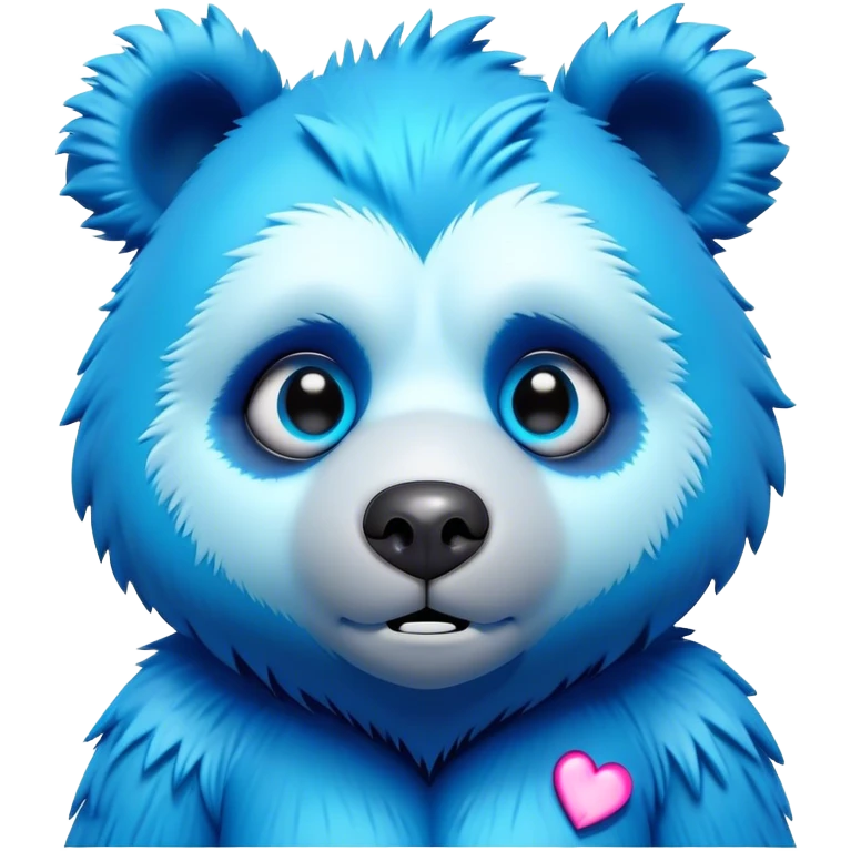 3D, adorable little Pixar style blue neon punk bear with a broken heart, ultra detailed, each lash, eye, and strand of fur is shown in stunning detail as though captured in a timeless photograph, rich textures, visually rich, so lifelike it feels like it could leap off the page at any moment emoji