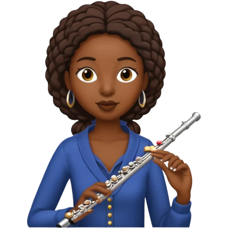 black woman playing flute emoji