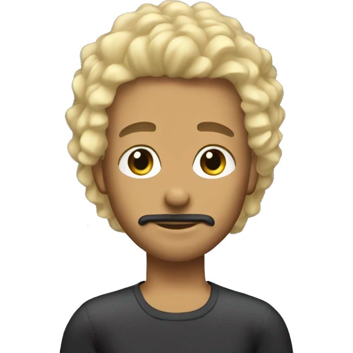 boy blonde with surfer curly hair and black beard emoji