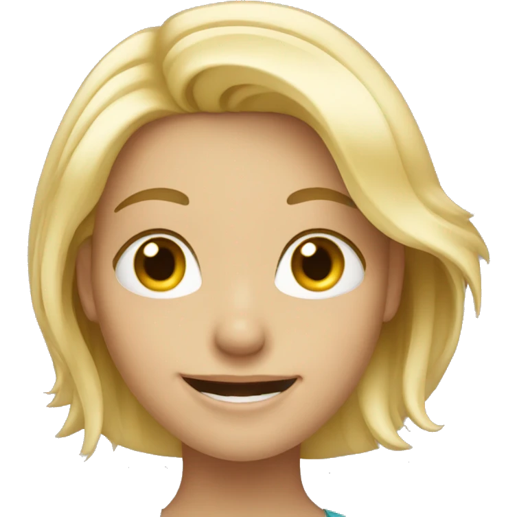 Happy blonde girl emoji