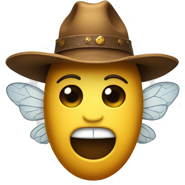Bee with a cowboy hat emoji