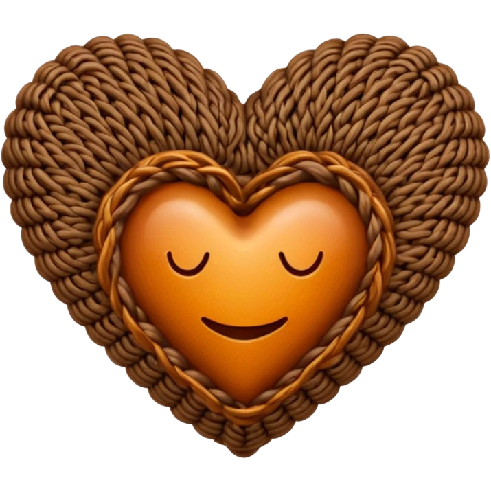 Knitted brown heart emoji