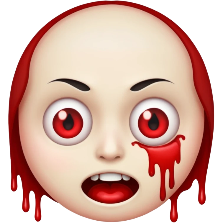 A emoji who is scary with blood emoji