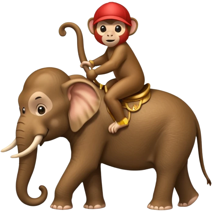 Monkey on elephant emoji