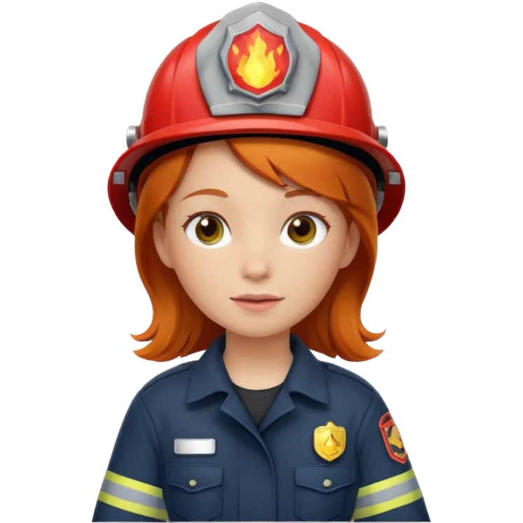 girl fireman with ginger hair emoji