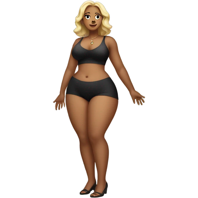 single Slim-Thicc white woman posing (hourglass figure) emoji