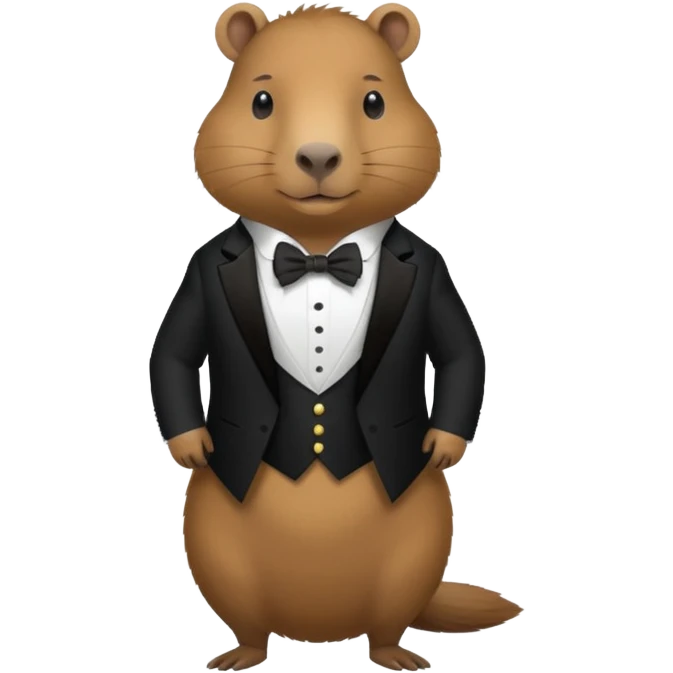 Asme una capibara con trage elegante emoji