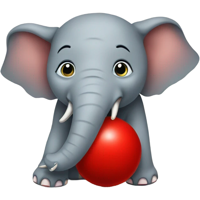 Elephant with red ball emoji