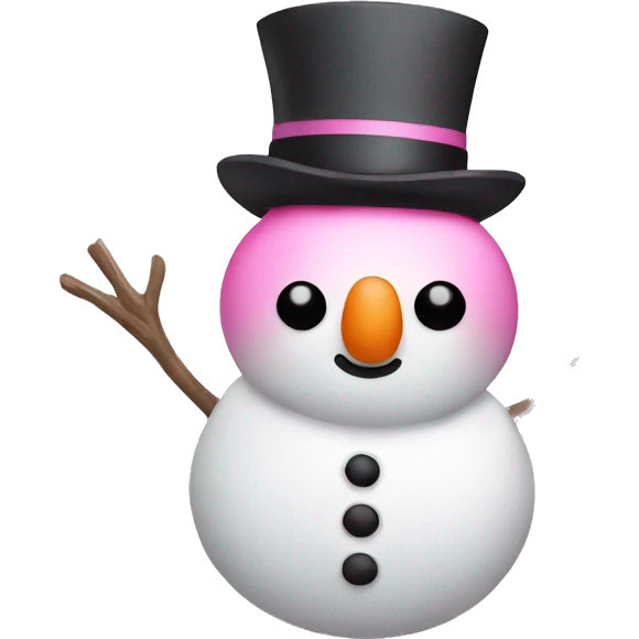 Pink snowman emoji