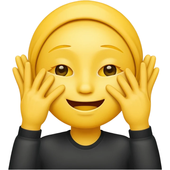 yellow emoticon with Hands covering eyes so can't see emoji
