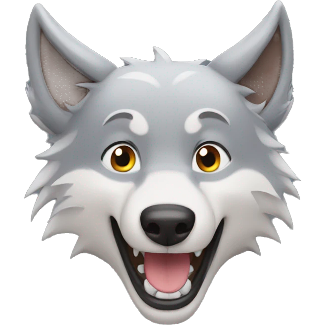 Happy wolf, animated emoji