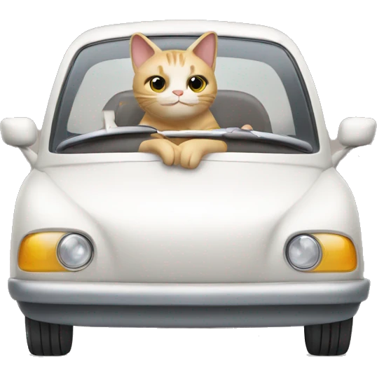 Cat in a car with a bottle of milk emoji
