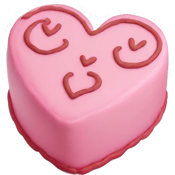 Heart shaped Gemini cake emoji