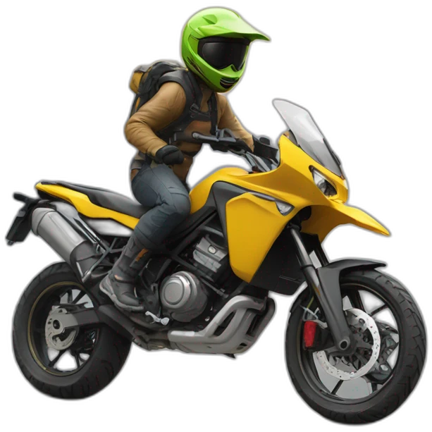 Moto qui grimpe sur une montagne  emoji