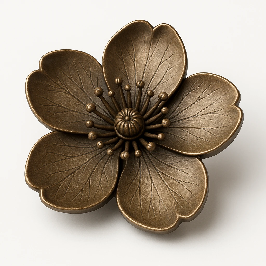 sakura cherry blossom, bronze style emoji