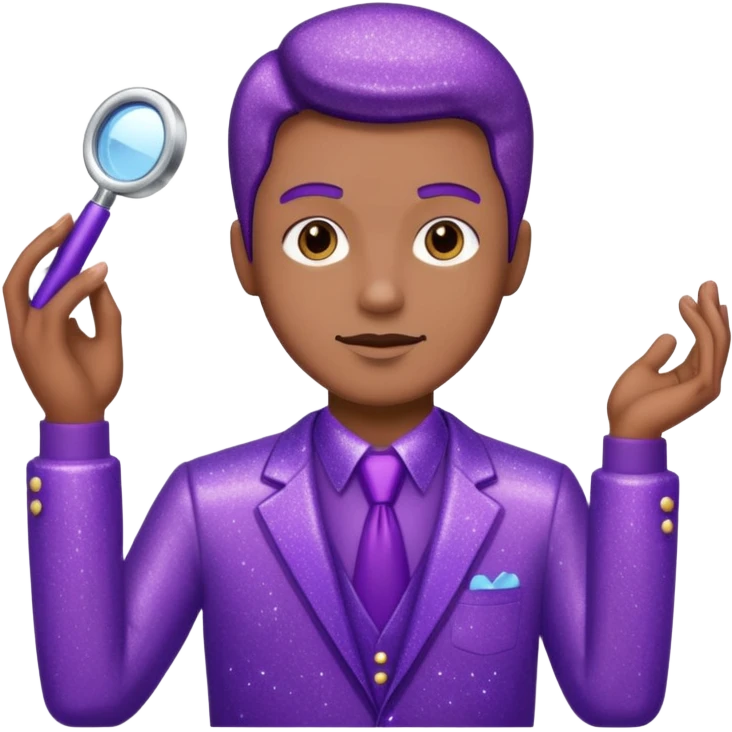 man office supervisor wearing glitter purple glittery clothes emoji