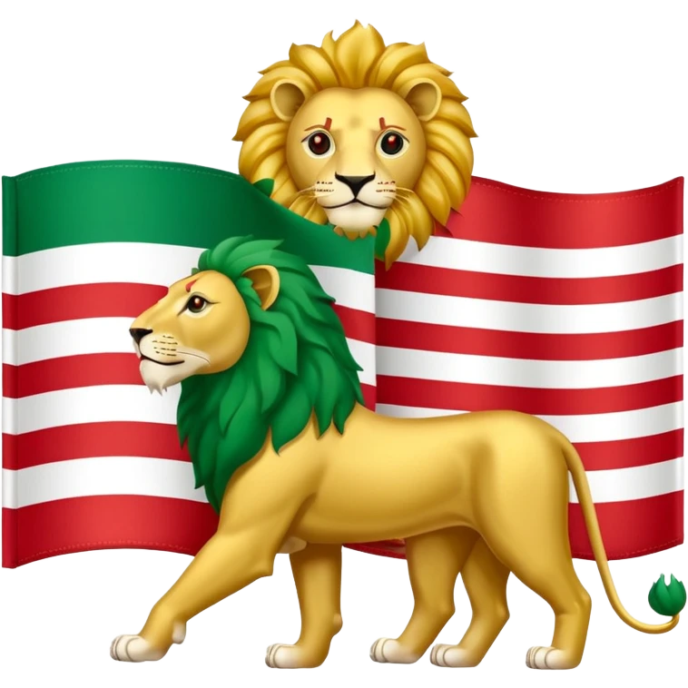 The flag of Iran with the symbol of the lion and sun of the Pahlavi era emoji