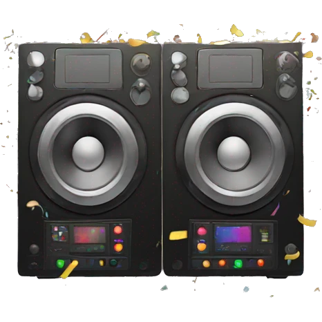 Dj decks with confetti emoji