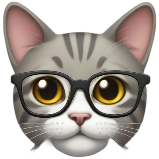Neard cat wearing glasses and using a pc emoji