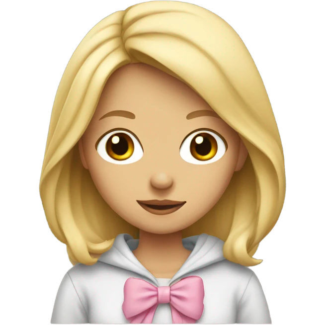 blonde girl with bow hoodie  emoji