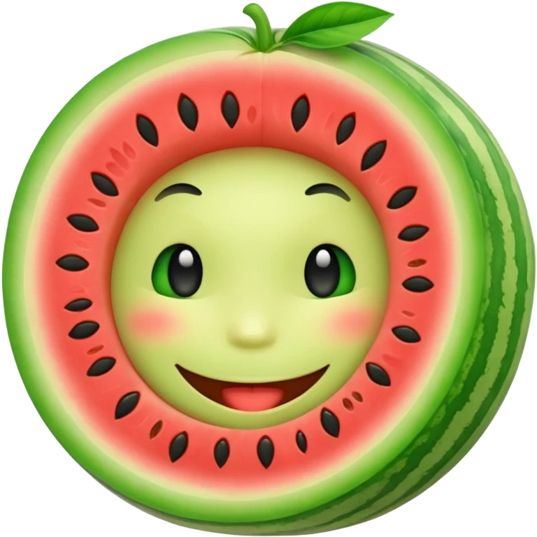 A melon with a cute smile emoji