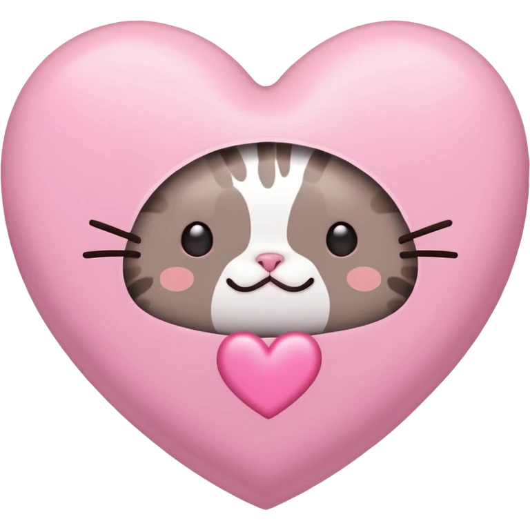 pusheen heart Pink cute emoji