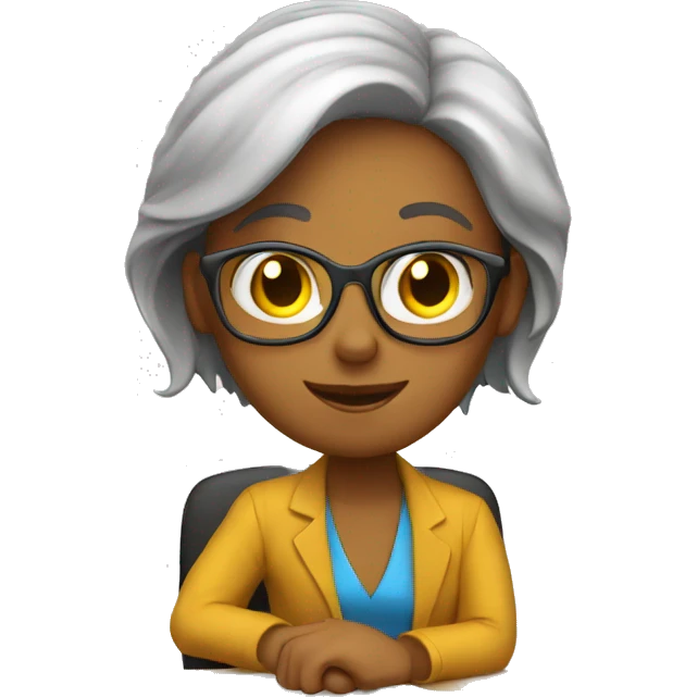 Teacher sitting at desk emoji