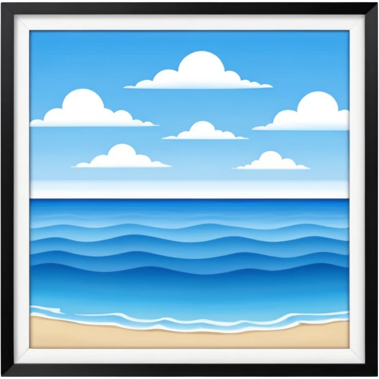 view from a white window - sea emoji