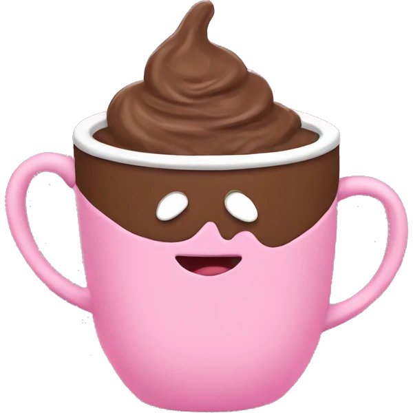 hot cocoa in pink cup emoji