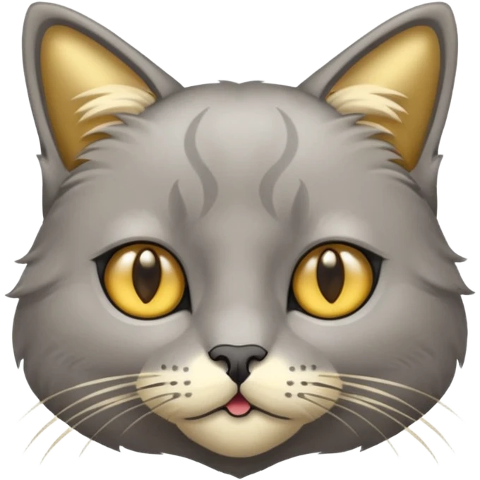 graue fluffige katze brittisch lang haar graue nase süß emoji