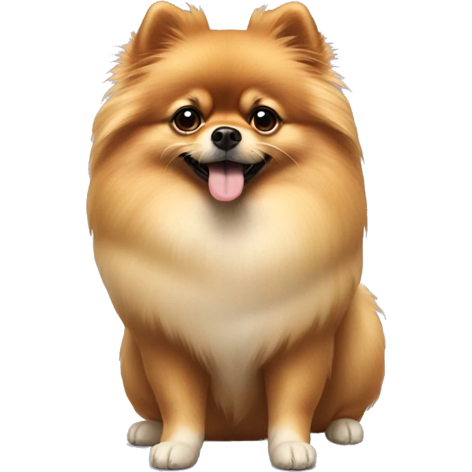 A full-length Pomeranian emoji