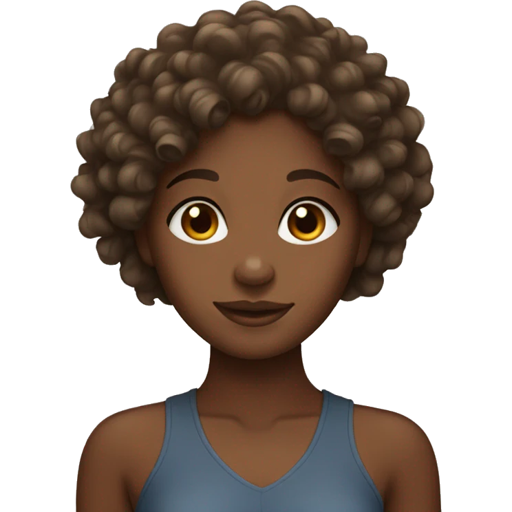 Brown skin girl with curly hair emoji