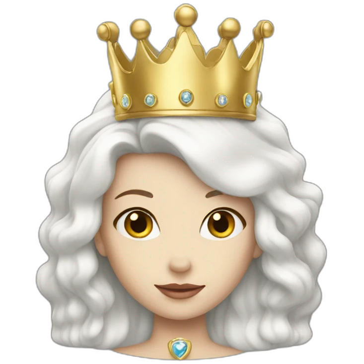 white queen and golden crown emoji