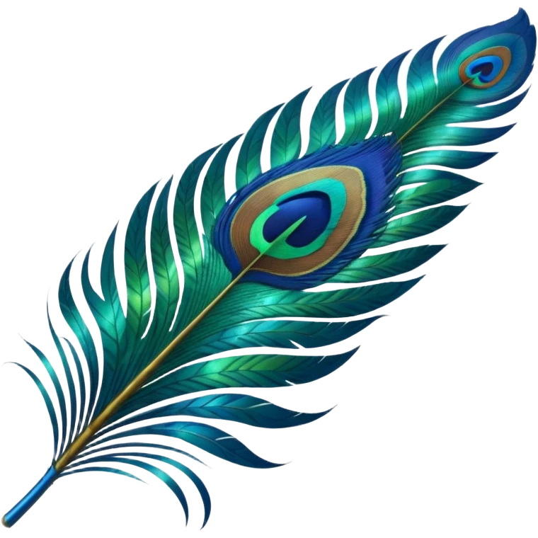 a colorful peacock feather, detailed emoji