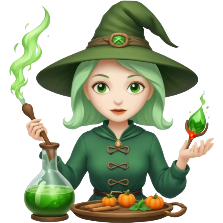 green witch cooking potion emoji