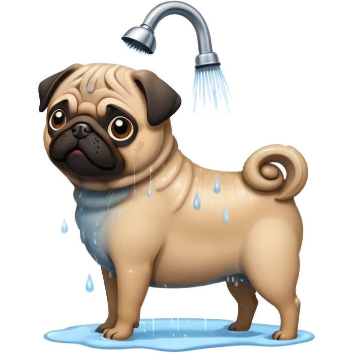 Pug taking shower  emoji