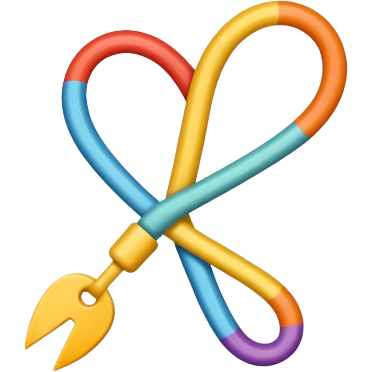 crea la imagen de un lazo de hilo caotico a uno sencillo emoji