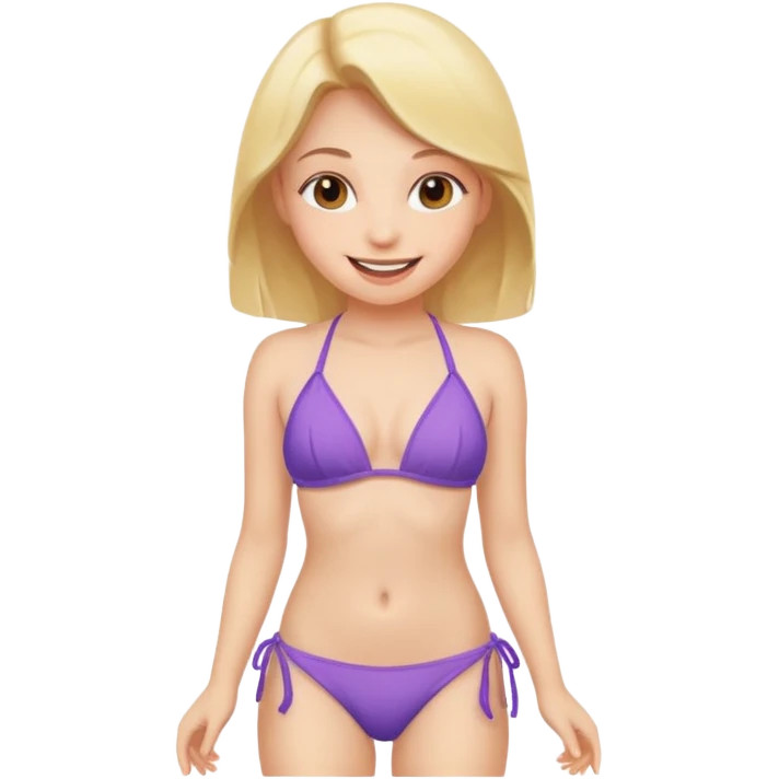 smiling girl in bikini emoji