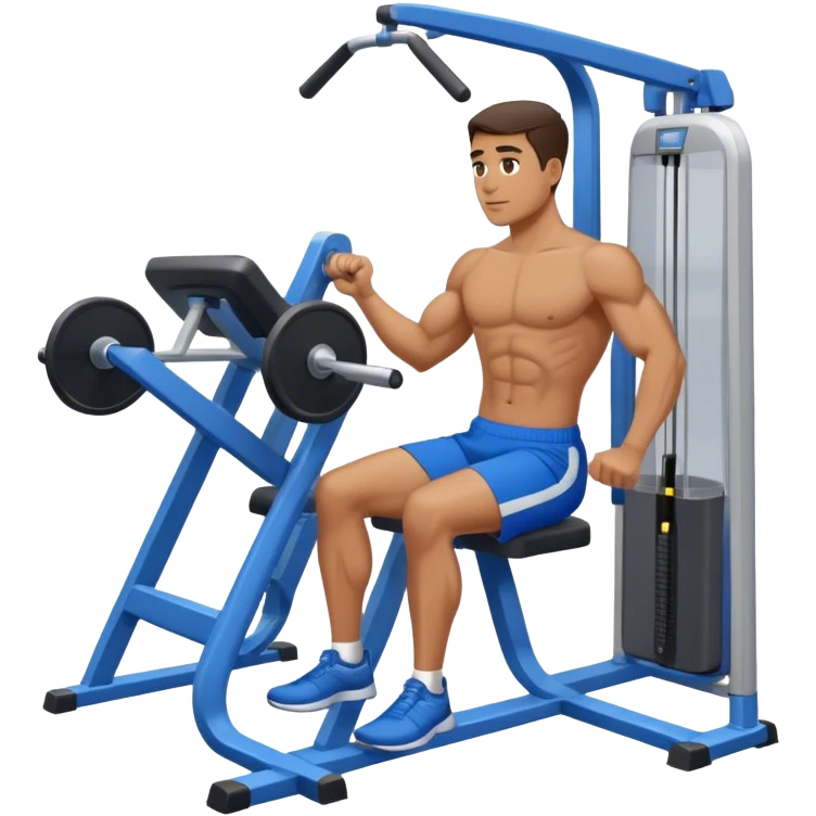 man with blue shorts using side-deltoid-machine emoji