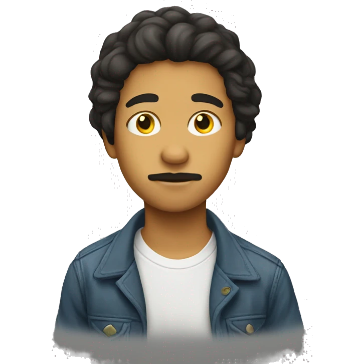 Latino boy long hair yellow moustache  emoji