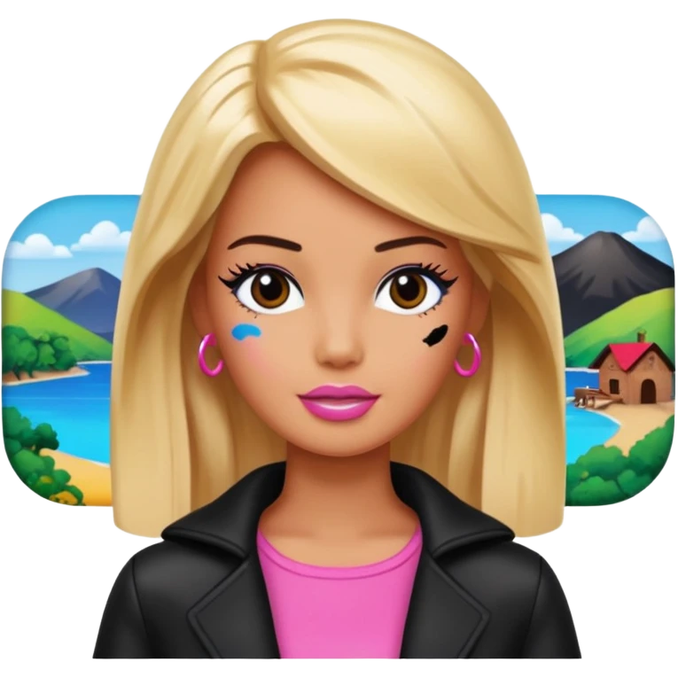 Matisse barbie slop style black SPAM art landscape emoji