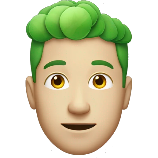 white man with four leaf clover emoji