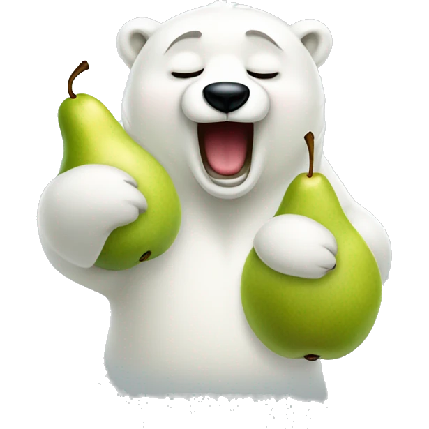polar bear crying laughing holding a pear emoji
