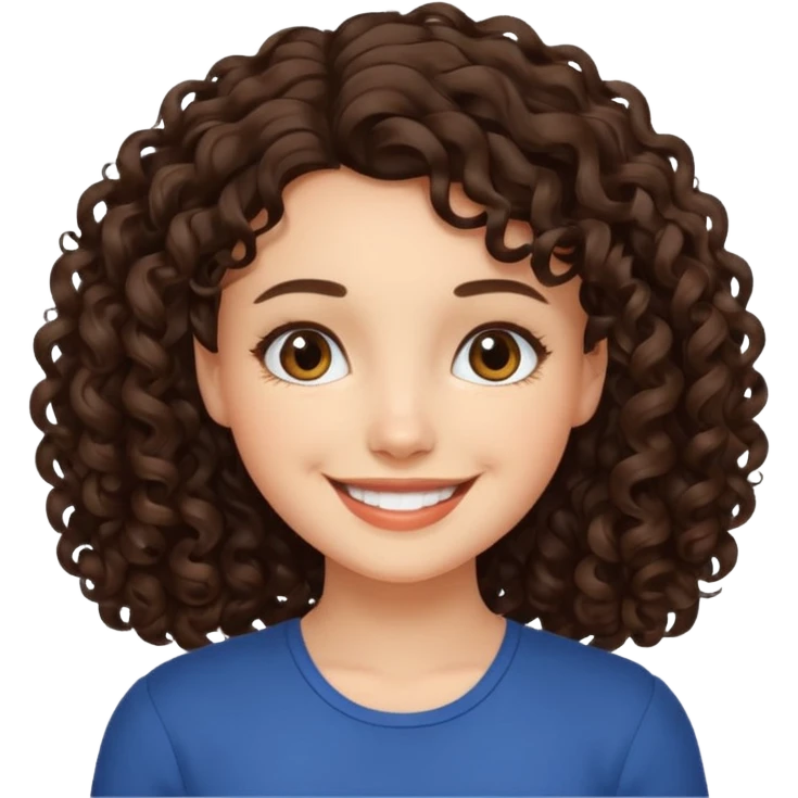 A brunette girl with medium-length curly hair. emoji