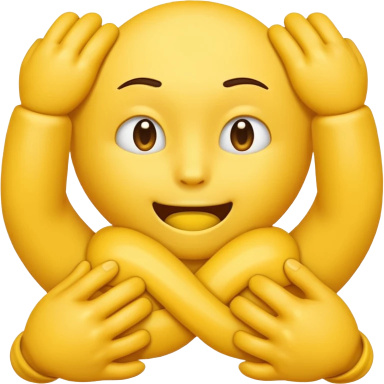 yellow emoji hands choking itself, tight around the neck aggressively  emoji