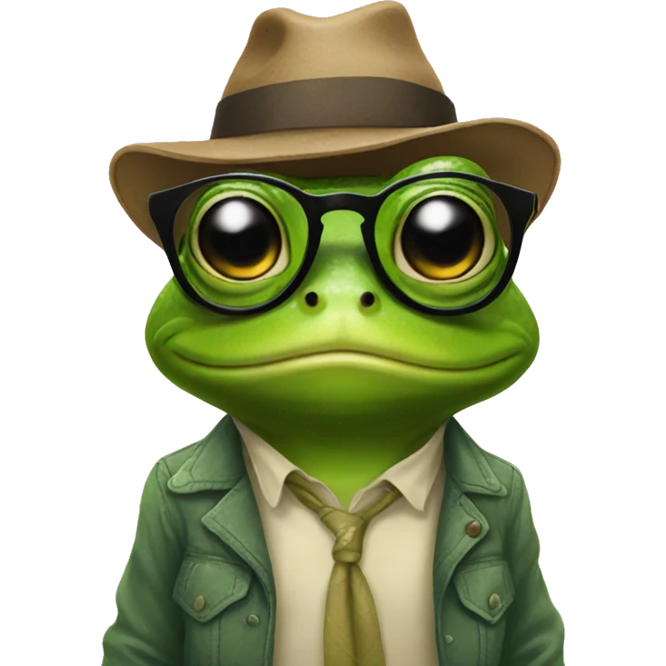 hipster frog emoji