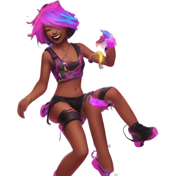 Rave party dancing neon smoking emoji