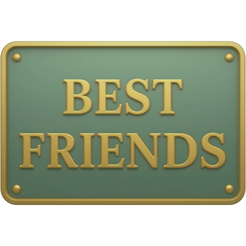 SIGN BEST FRIENDS COLORS SAGE GREEN GOLD LETTERS emoji